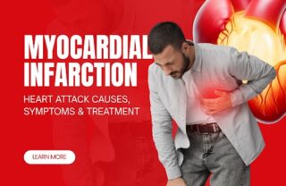 Heart specialist in Hyderabad reviewing a coronary angiogram with a myocardial infarction patient